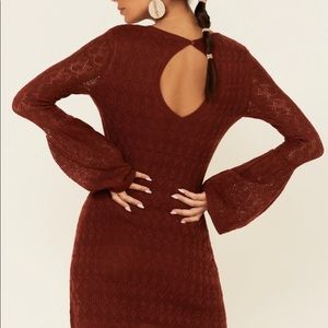 Lace bell sleeve dress